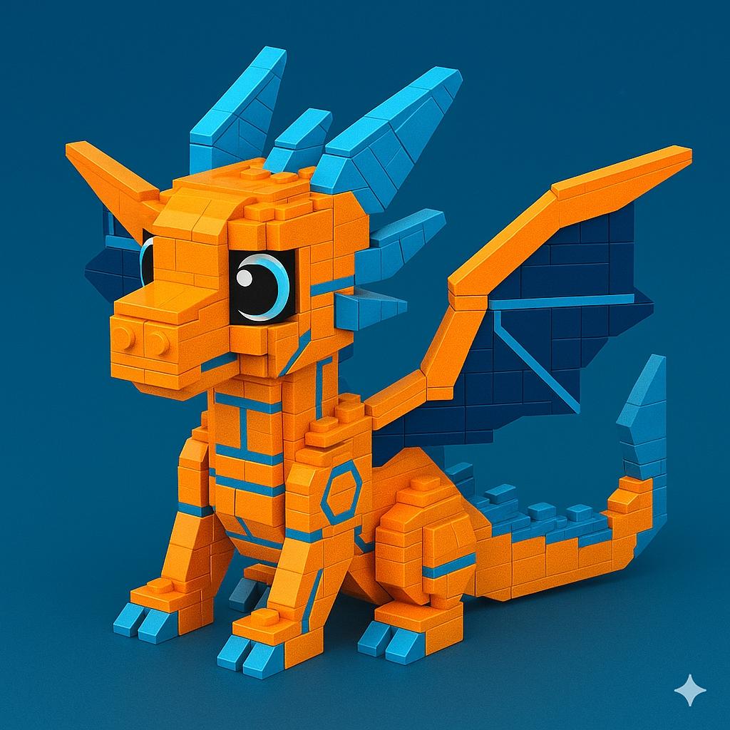 Mascote EvoDrak, pequeno dragão tecnológico