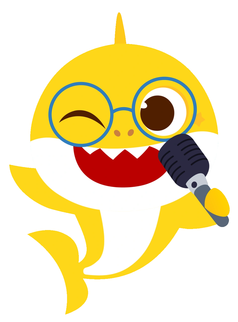 Baby Shark cantando no microfone
